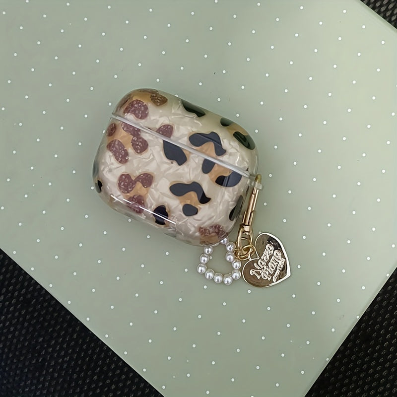 Stylish Leopard Print Earphone Sleeve with Hanging Chain - Perfect for Airpod1/2!