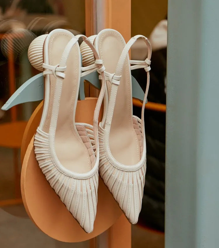 Real Leather Mules Slippers Strange Round Ball Trendy Elegant Unique Designer Luxury Heels for Women