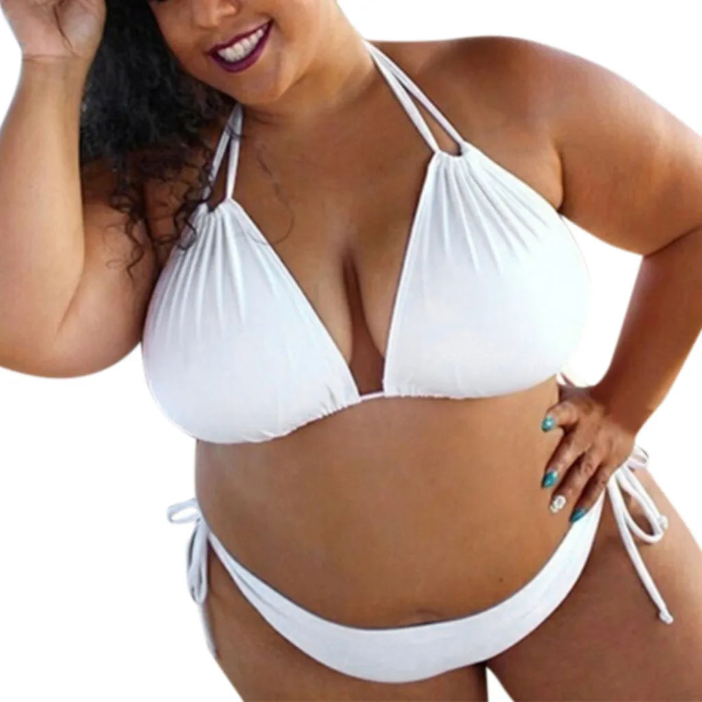 New Plus Size Sexy Bikini Women's Bikini Set Bathing Suits Beachwear Large Breasts