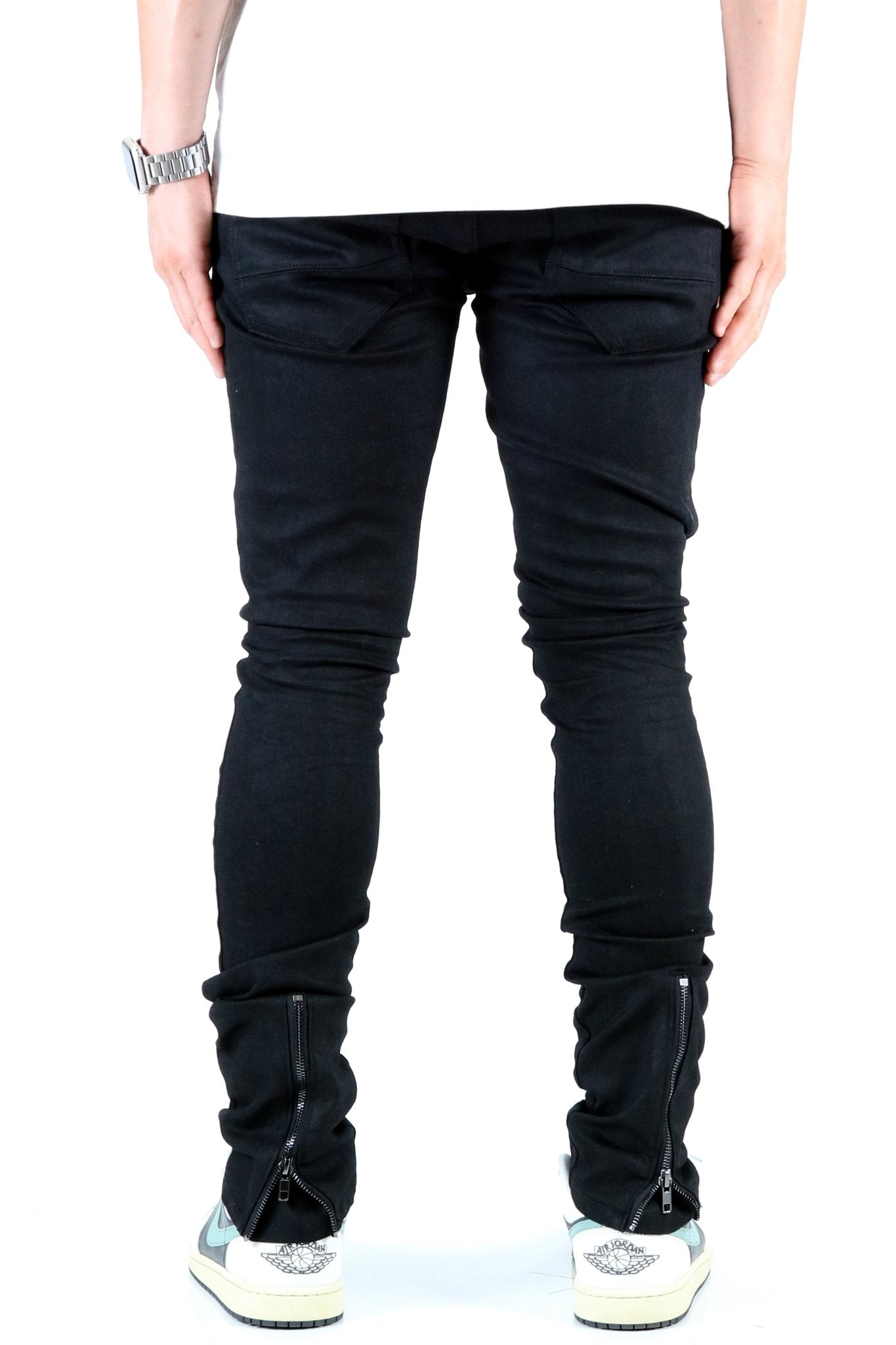 ALAN Men's Premium Wax Coated Skinny Denim Pants