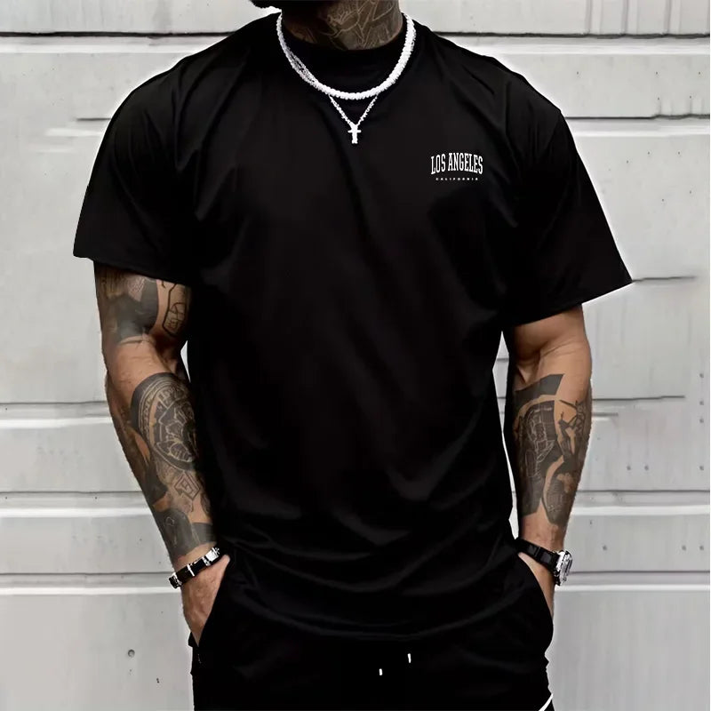 Summer Comfortable Daily Men T-shirts Outdoors Jogging Ventilate Simple Men's Cotton Loose Short Sleeve Fashion Casual Hot Sales