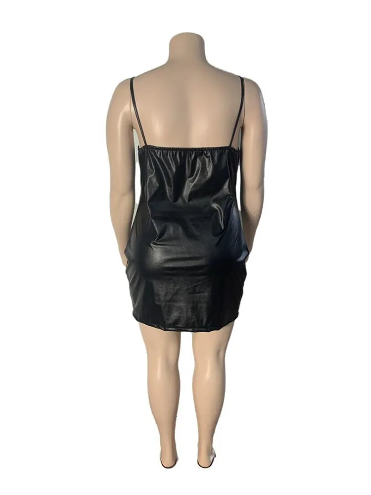 Plus Size Dresses 5xl Woman Clothing Plus Leather Bodycon Dress