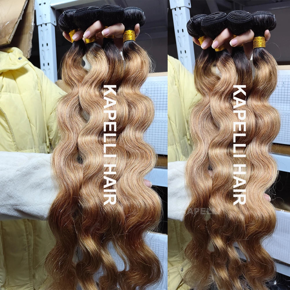 Honey Blonde Bundles Human Hair Body Wave Human Hair Bundles Remy Brazilian Human Hair Weave Extentions 1/3/4 pcs Bundle Deals