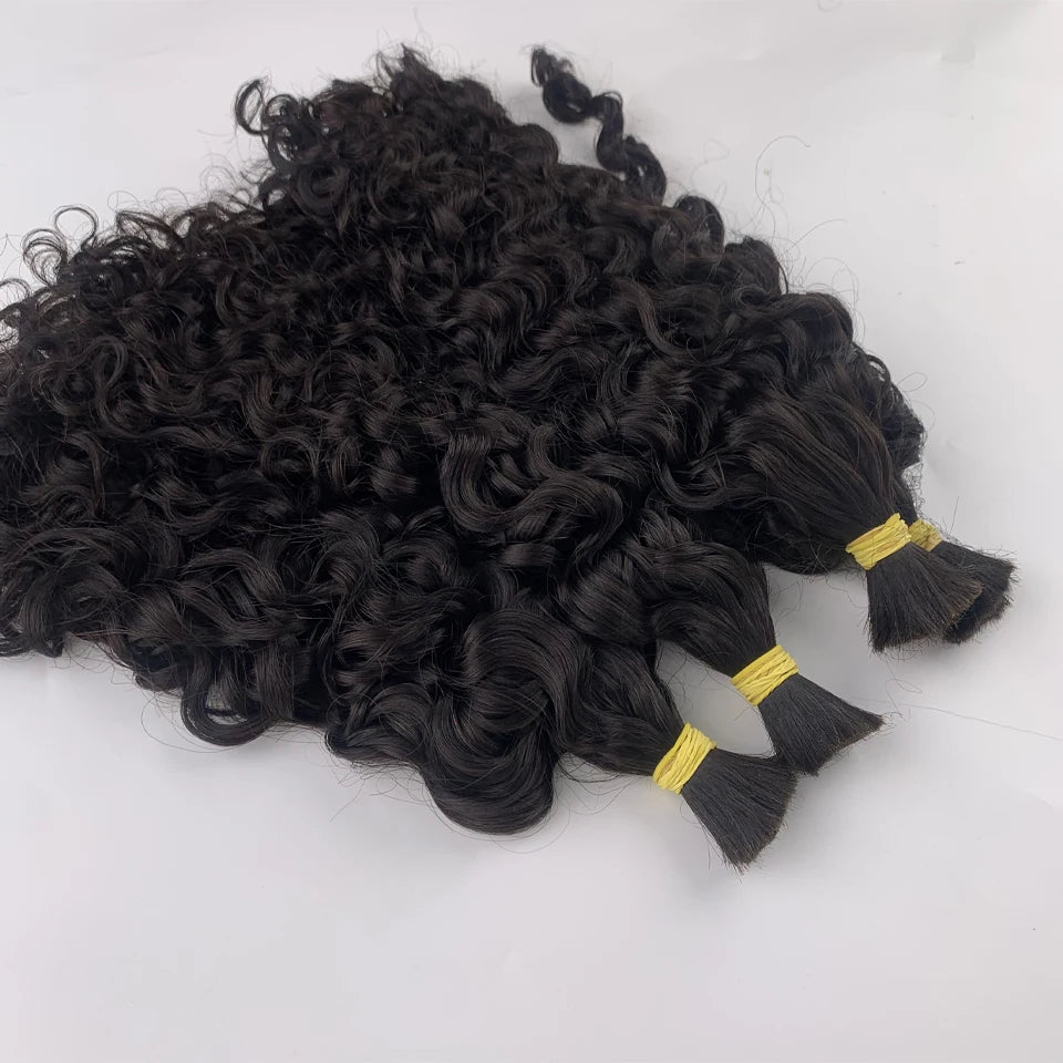 Italian Curly Bulk Human Hair Bundle No Weft for Braiding 100% Unprocessed Human Virgin Hair Cheap 12A Water Wave Wet Wavy Hair