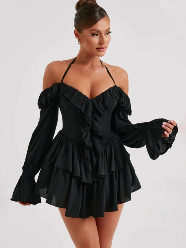 Woman Clothes Sexy Ruffles High Waist Rompers Short Jumpsuit