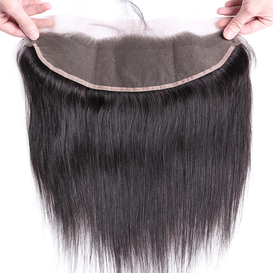 Human Hair Closure Lace Frontal 13x4 Transparent Pre Plucked Free Part Ear To Ear Lace Frontal Only 100% Raw Closers Human Hair