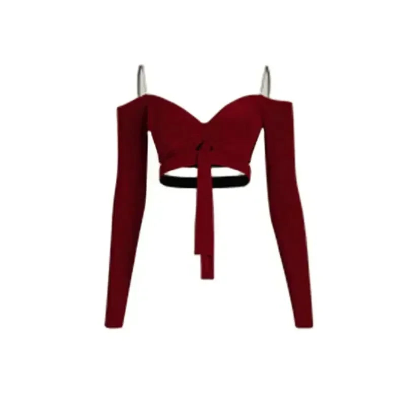 Sexy Off Shoulder Latin Top Ruffled Skirts