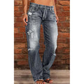 Women's Jeans Slim Fit and Slimming Straight Leg Washed Distressed Jeans for Women