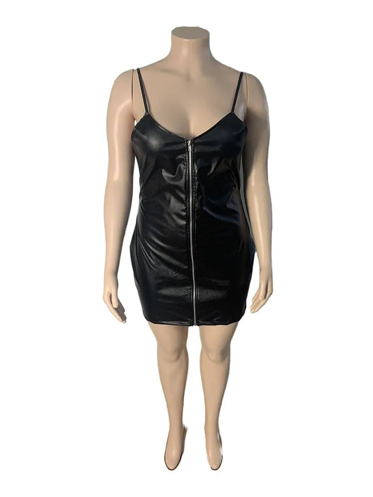 Plus Size Dresses 5xl Woman Clothing Plus Leather Bodycon Dress