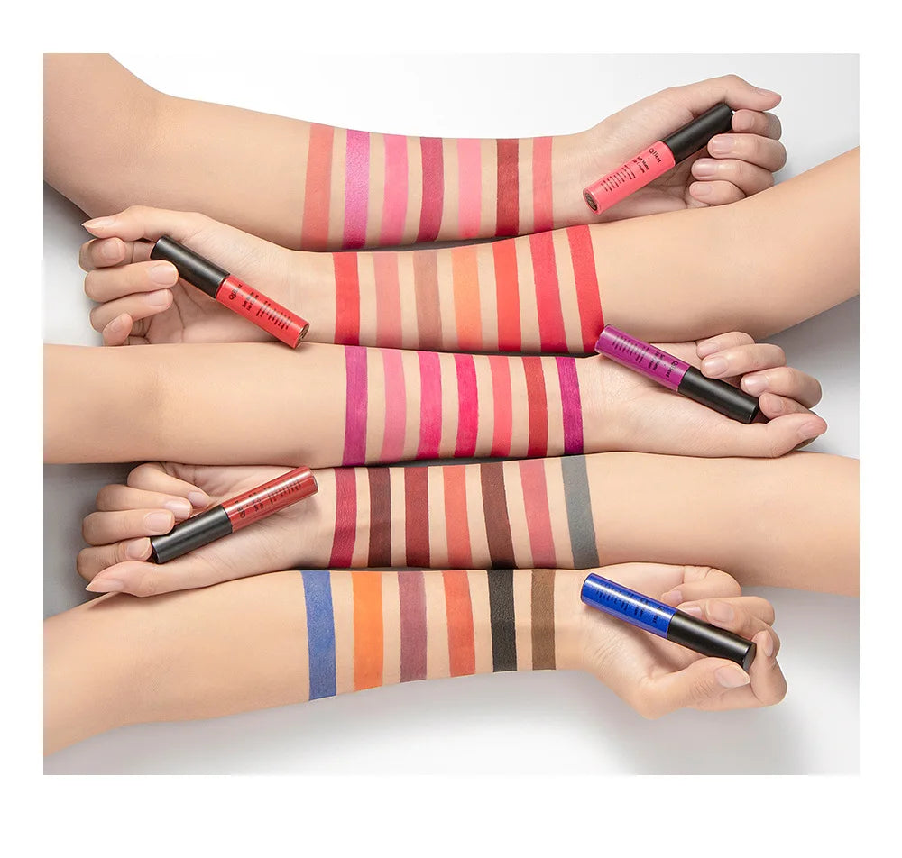 Matte Liquid Lipstick Waterproof Long Lasting Sexy Velvet Lip Gloss Nude Pigment Red Black Women Beauty Makeup Cosmetics