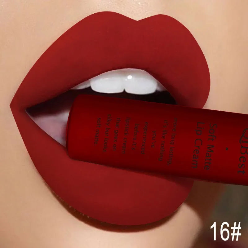 Matte Liquid Lipstick Waterproof Long Lasting Sexy Velvet Lip Gloss Nude Pigment Red Black Women Beauty Makeup Cosmetics