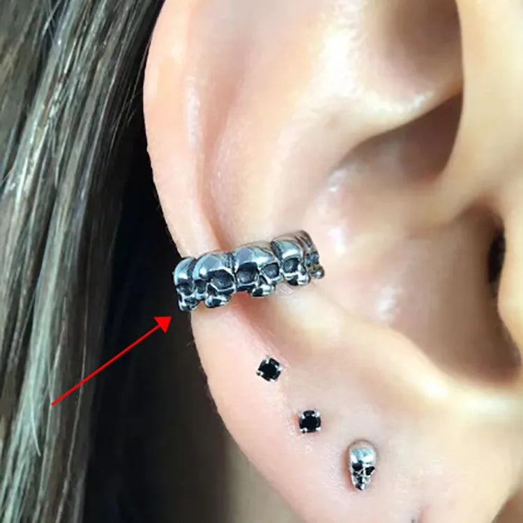 Kiss Jewelry Punk Sword Gothic Kinitial Piercing Earrings for Woman Men Gothic Crystal Ear Jacket Stud Earrings Jewelry