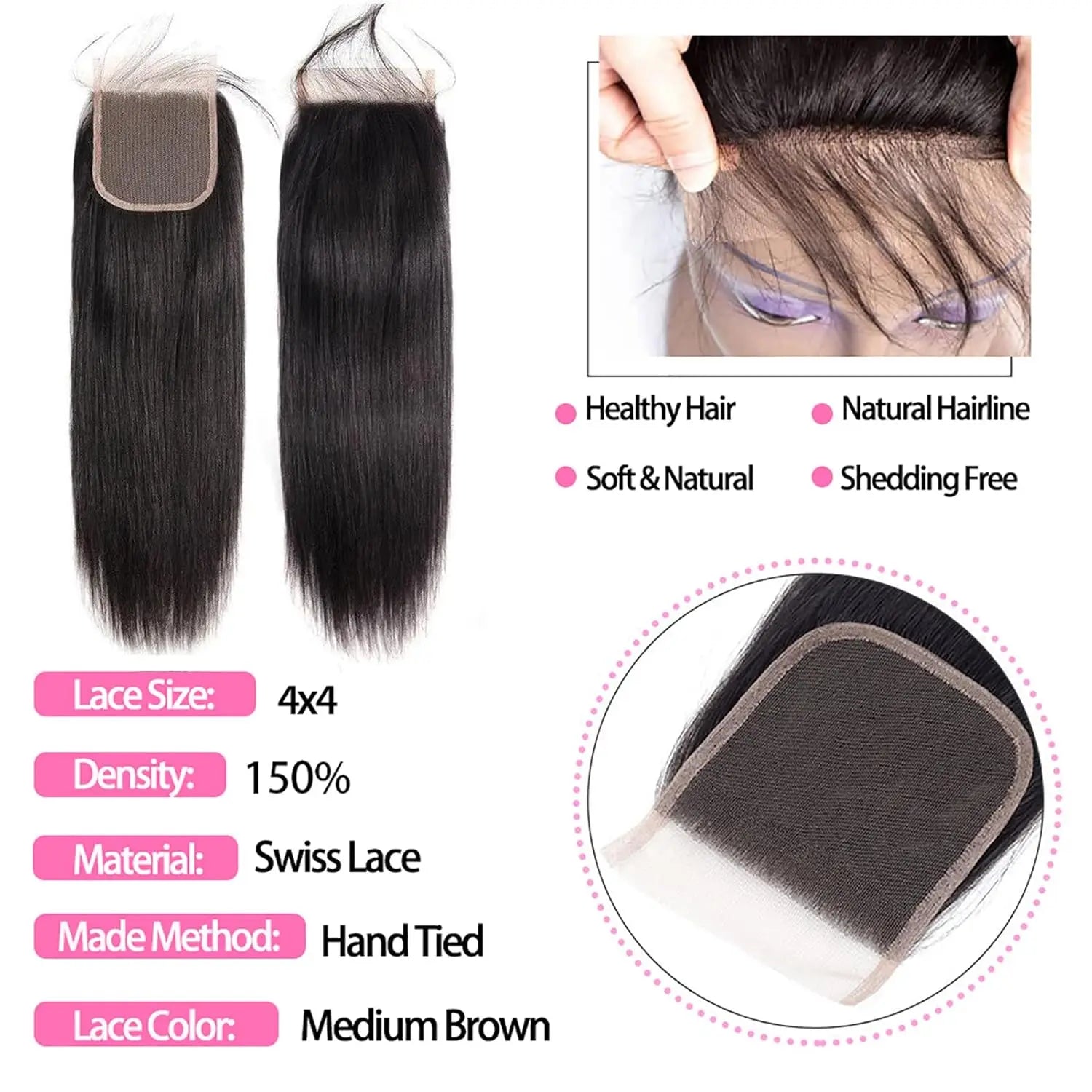Human Hair Bundles with Closure 12A Straight Bundles Human Hair With Closure 100% Unprocessed Burmese Virgin Raw Hair Bundles