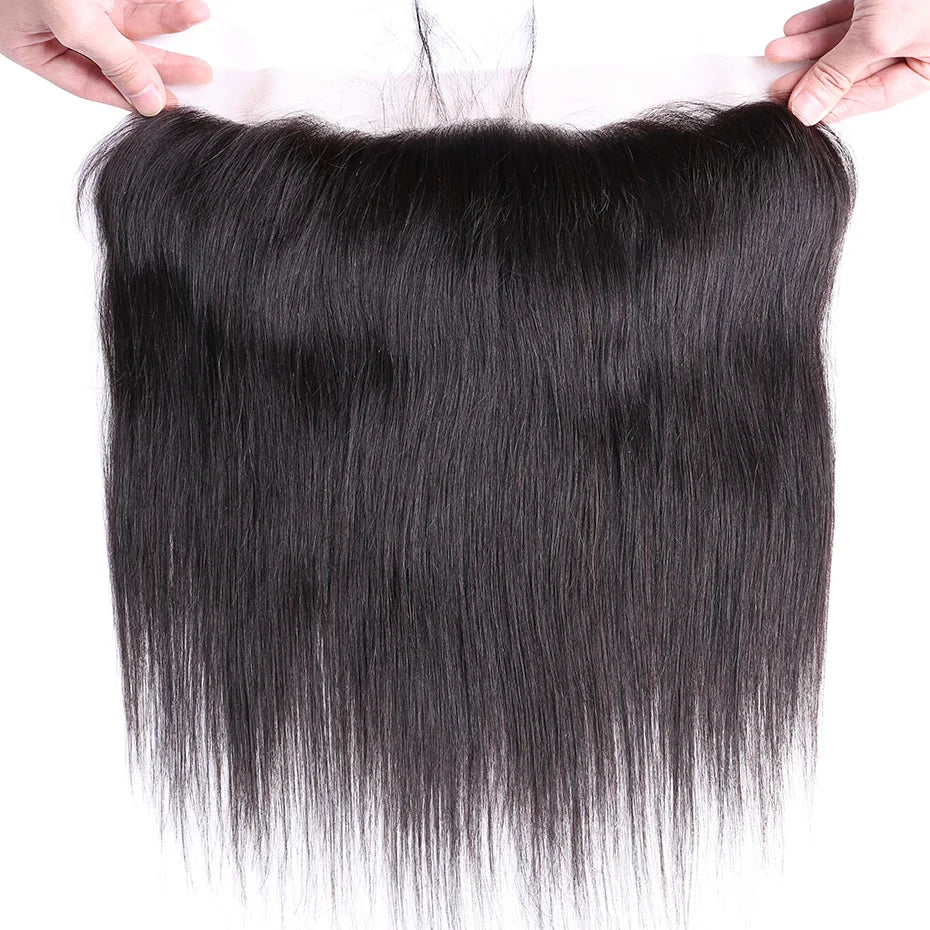 Human Hair Closure Lace Frontal 13x4 Transparent Pre Plucked Free Part Ear To Ear Lace Frontal Only 100% Raw Closers Human Hair