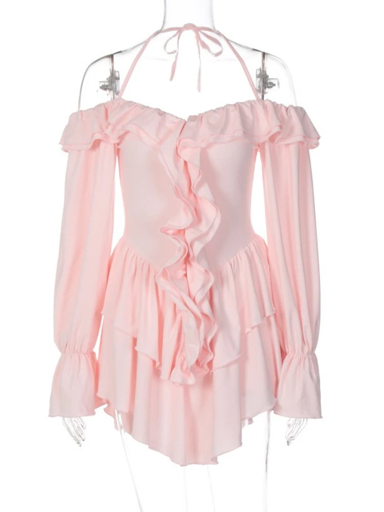 Woman Clothes Sexy Ruffles High Waist Rompers Short Jumpsuit