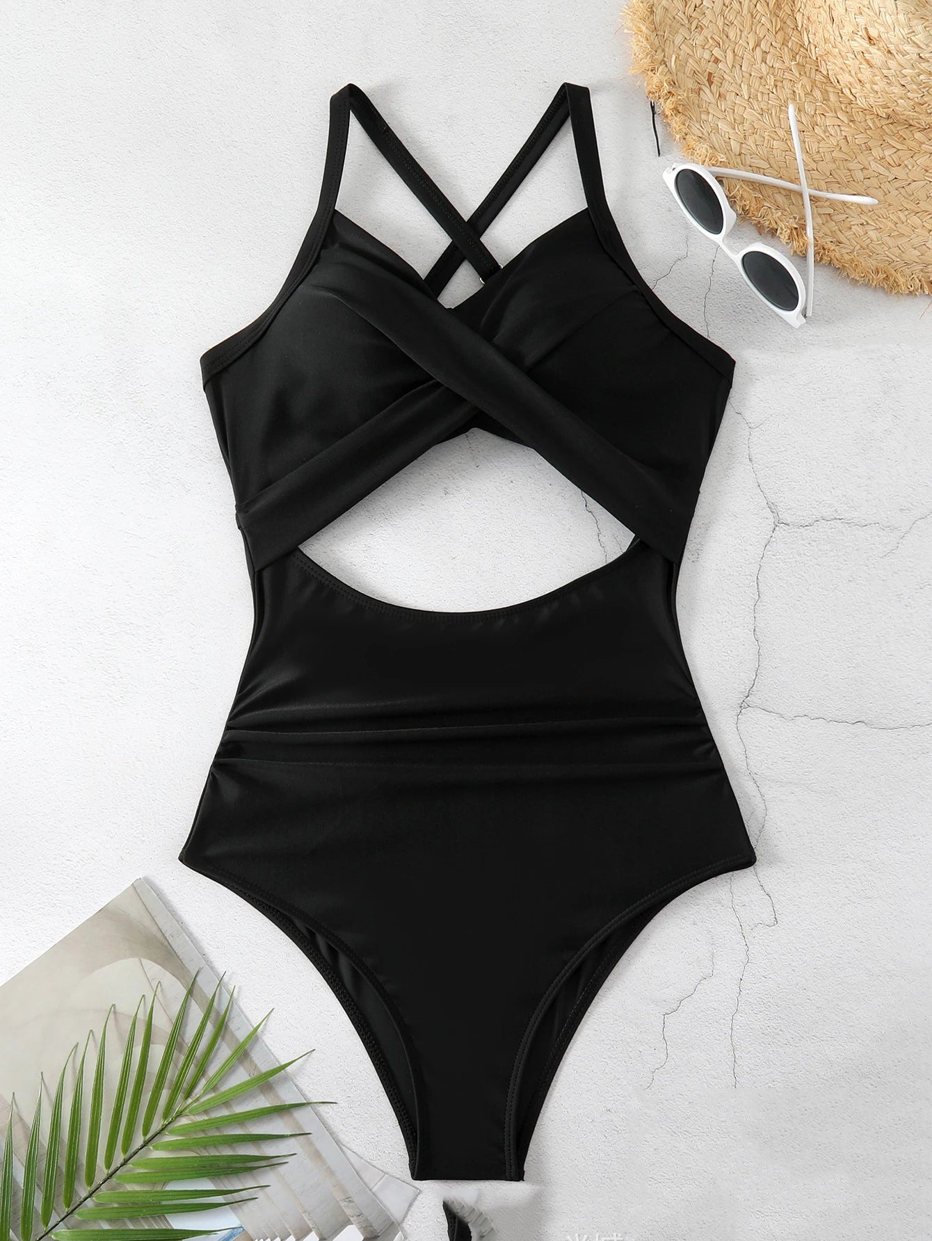 Sexy High-Waist One-Piece Swimsuit Women's Bikini Cross-Border Swimwear Sensual Full-Body Coverage Sporty Chic Design