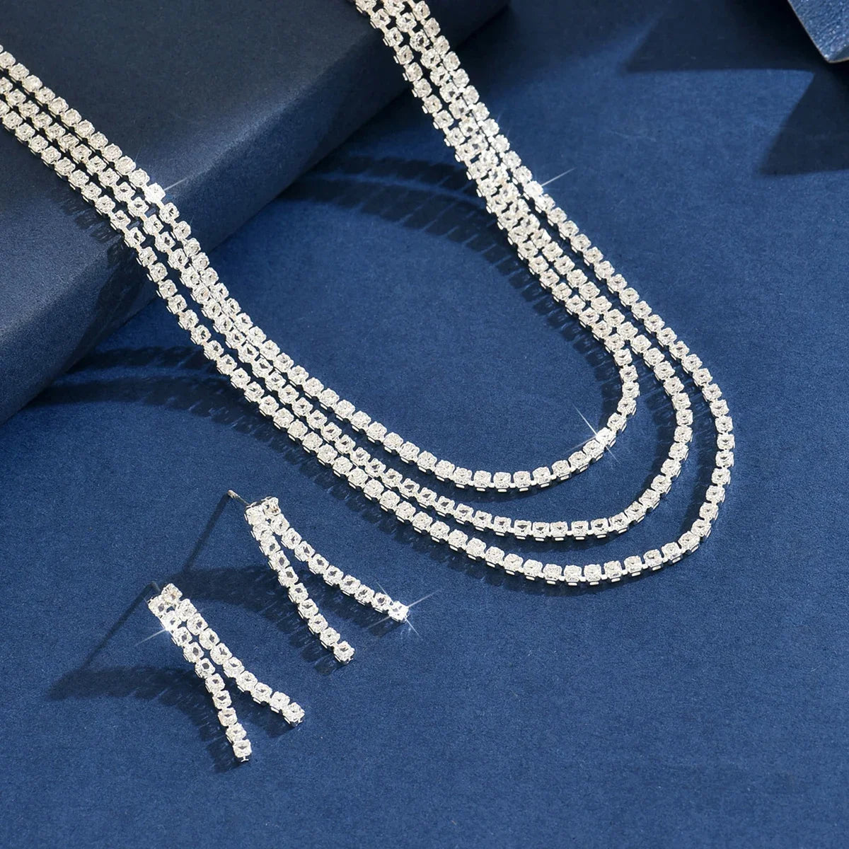 Elegant Women's Jewelry Set Zinc Alloy Chain Necklace Earrings Perfect for Weddings Parties Festivals All Season Wear