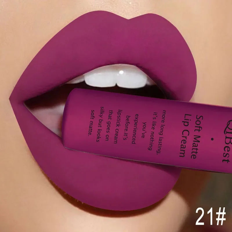 Matte Liquid Lipstick Waterproof Long Lasting Sexy Velvet Lip Gloss Nude Pigment Red Black Women Beauty Makeup Cosmetics