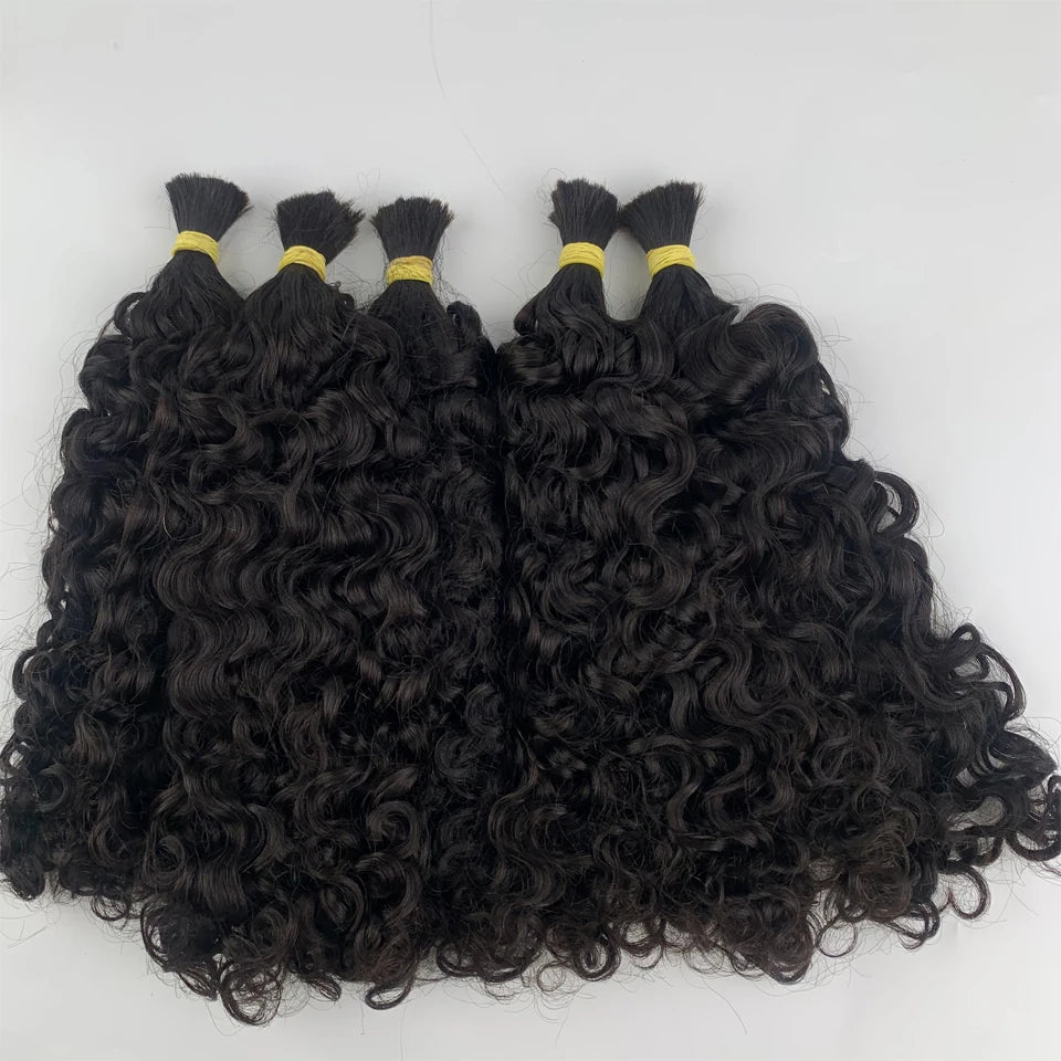 Italian Curly Bulk Human Hair Bundle No Weft for Braiding 100% Unprocessed Human Virgin Hair Cheap 12A Water Wave Wet Wavy Hair