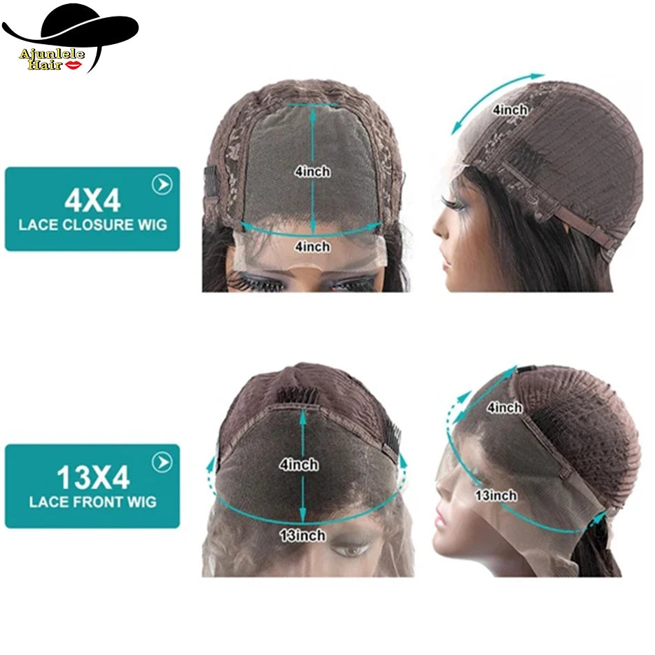 Malaysian Hair Short Bob Wig Virgin Hair 13x4 Lace Frontal Wig Transparent HD Bone Straight 4x4 Lace Closure Wig For Black Women