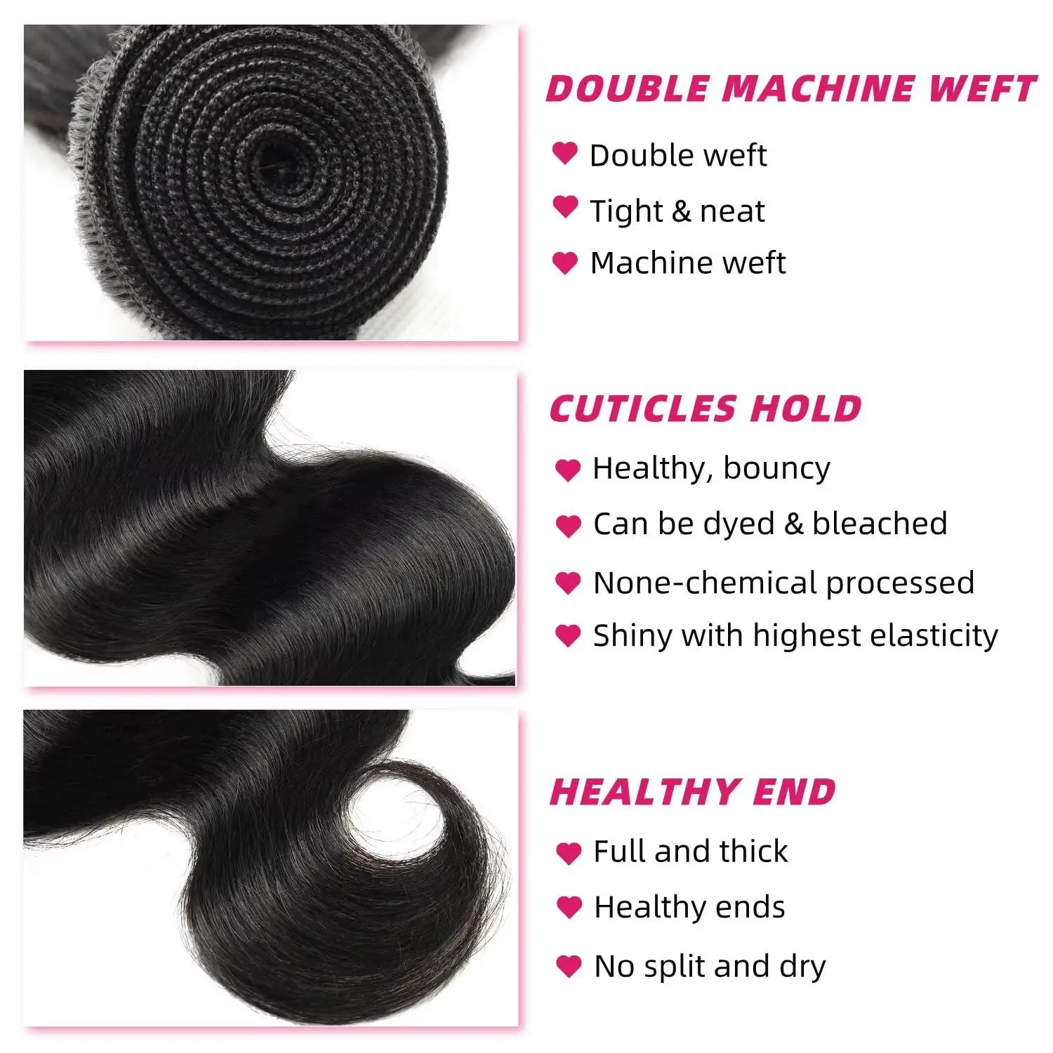 Body Wave Human Hair Bundles Natural Color 1 Bundle 100g Brazilian Hair Weave Bundles