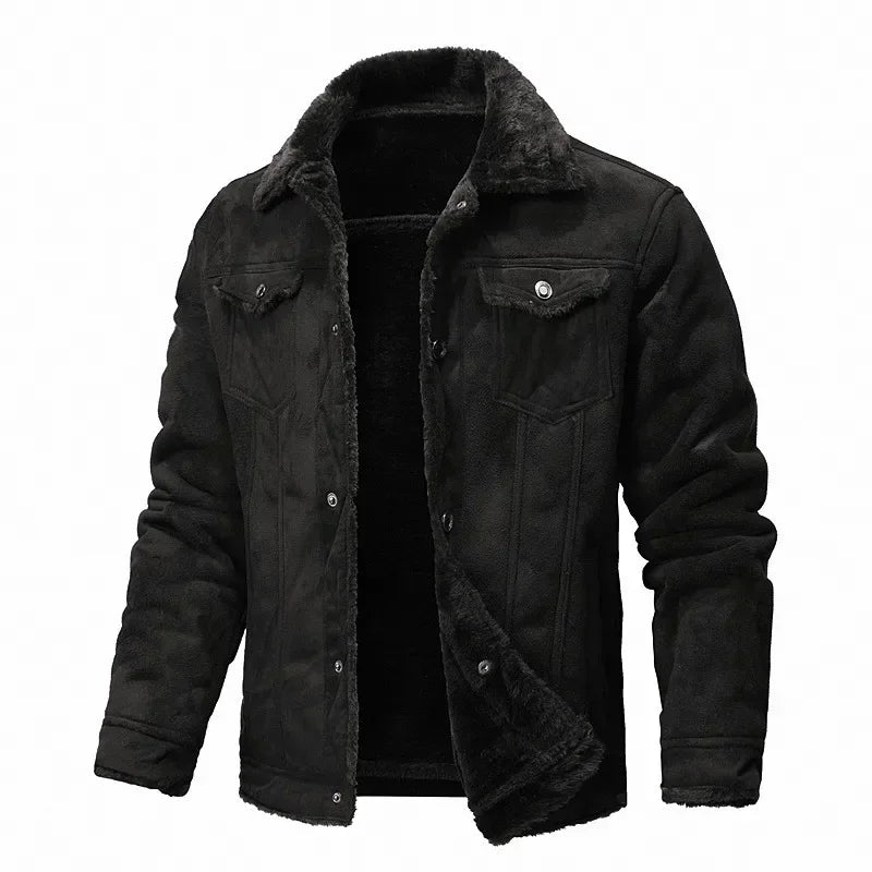 Men Clothing High Quality Male Thicken Leather Jacket Mens Warm Jacket Youth Fashion Casual Coat Winter Men Suede Leather Coat
