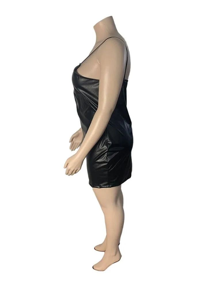 Plus Size Dresses 5xl Woman Clothing Plus Leather Bodycon Dress