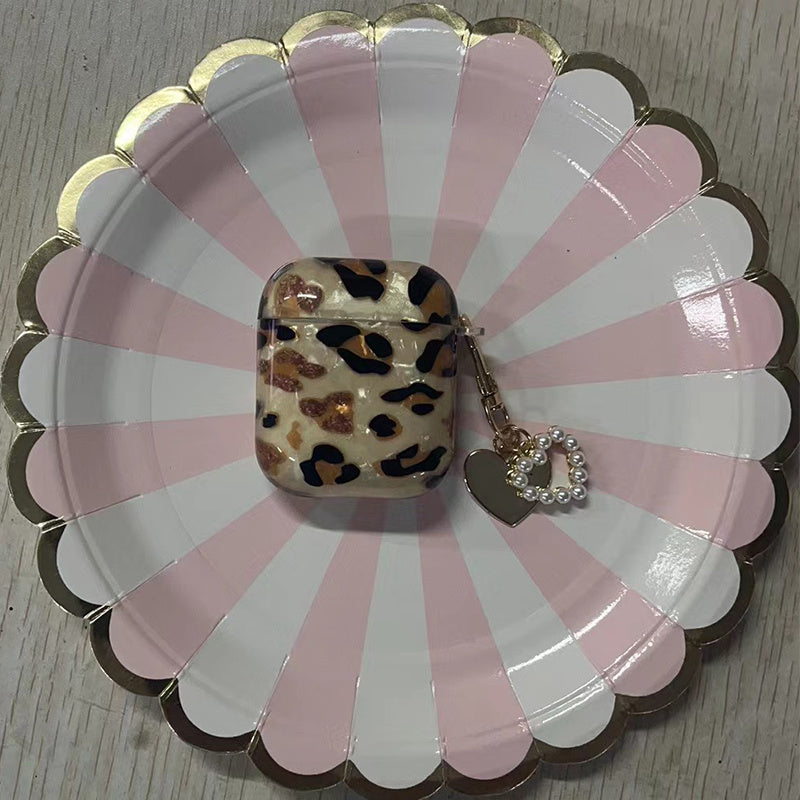 Stylish Leopard Print Earphone Sleeve with Hanging Chain - Perfect for Airpod1/2!