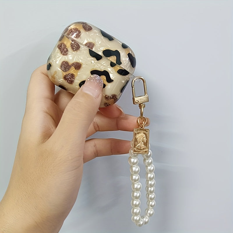 Stylish Leopard Print Earphone Sleeve with Hanging Chain - Perfect for Airpod1/2!